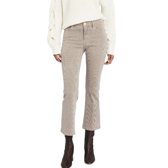NWT Frame Le crop mini boot jeans houndstooth cropped bootcut jeans - Picture 1 of 16